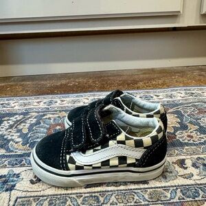 Vans Kids Black and White Checkered Sneakers